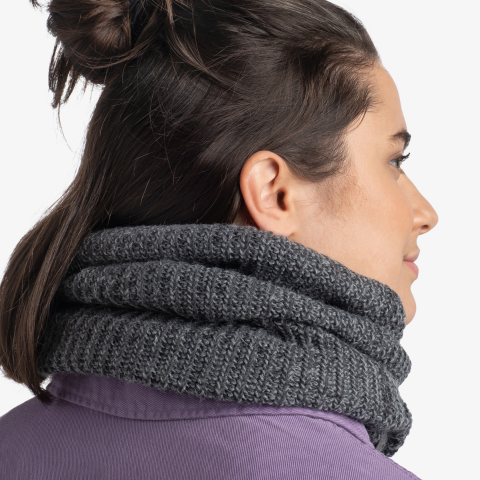 BUFF® | Vaed Knitted & Fleece Neck Warmer - Grey Melange