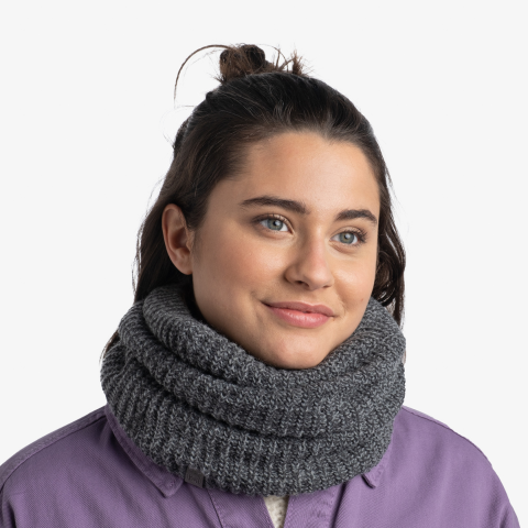 BUFF® | Vaed Knitted & Fleece Neck Warmer - Grey Melange