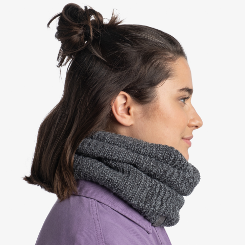 BUFF® | Vaed Knitted & Fleece Neck Warmer - Grey Melange